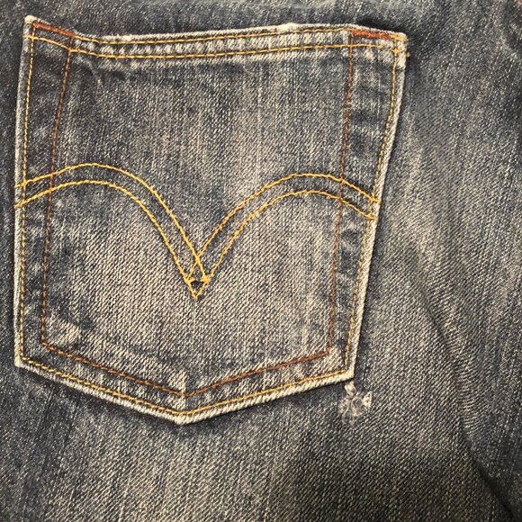 LEVI'S 514 SLIM STRAIGHT WOMEN JEANS 30x32 DARK BLUE WASH - Picture 11 of 13